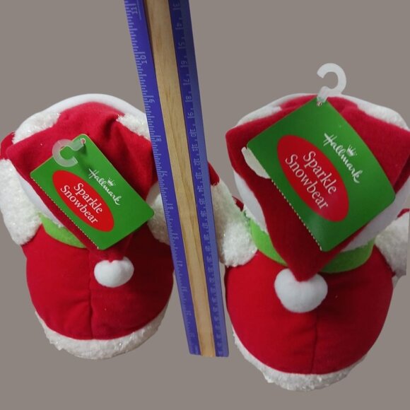 Hallmark Rare Sparkle Snowbear Plush Christmas Decor Set Of 2 - - Picture 12 of 16